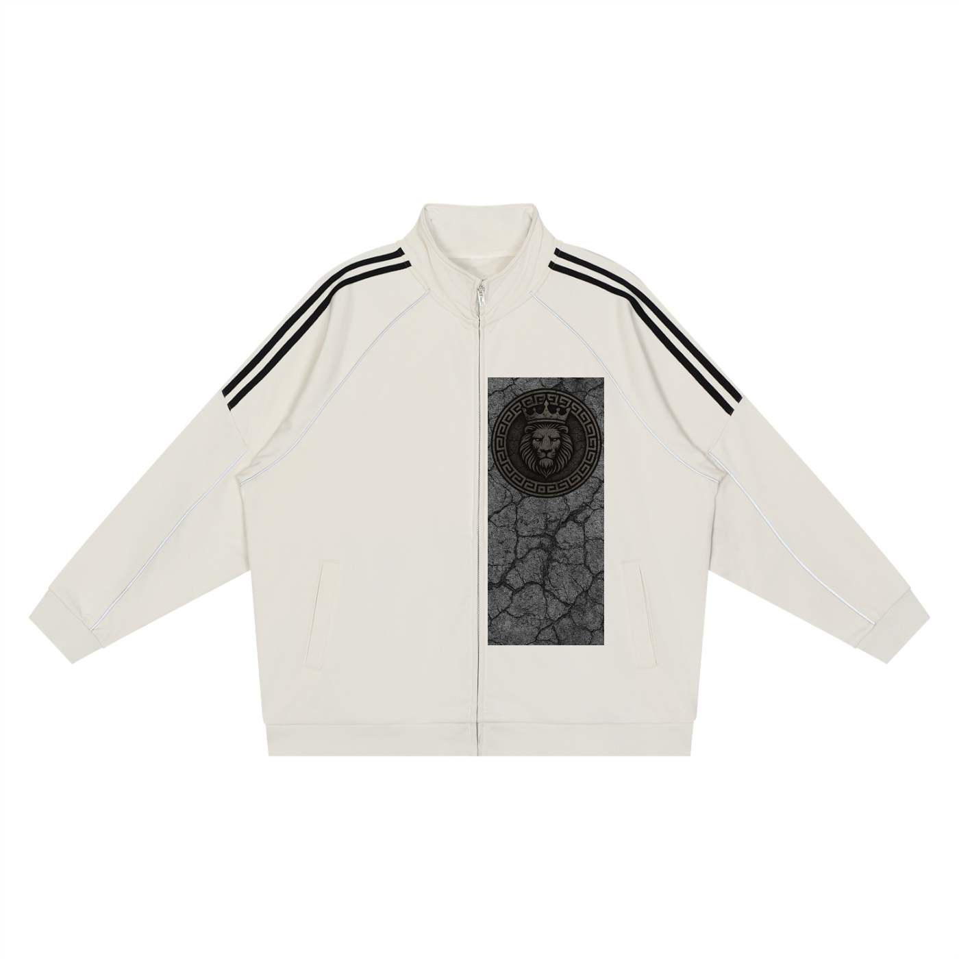 Reflection Striped Raglan Sleeve  Jacket