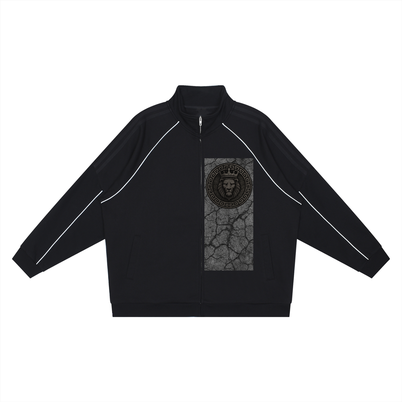 Reflection Striped Raglan Sleeve  Jacket