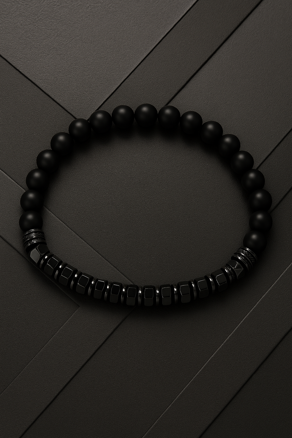 Hematite + Matte Black Onyx Stone