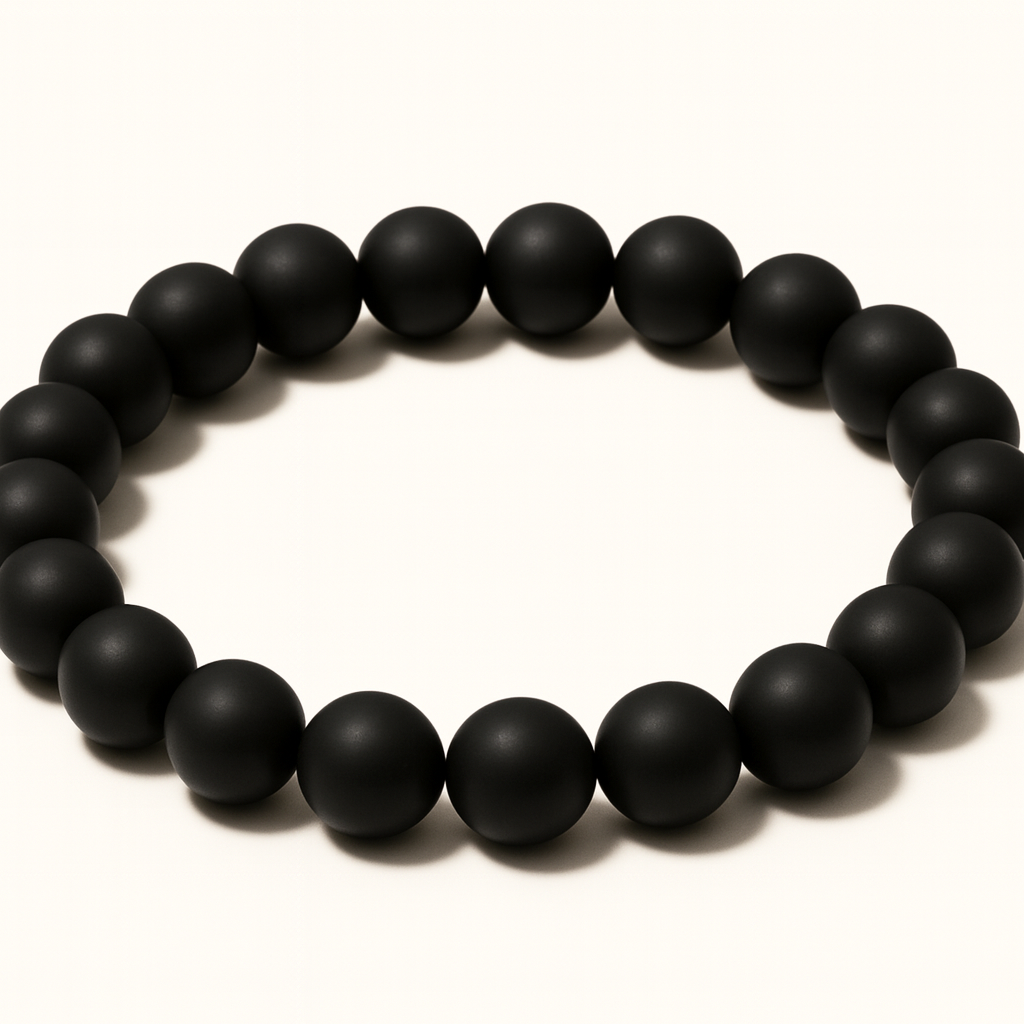 Round Stone Matte Black Onyx