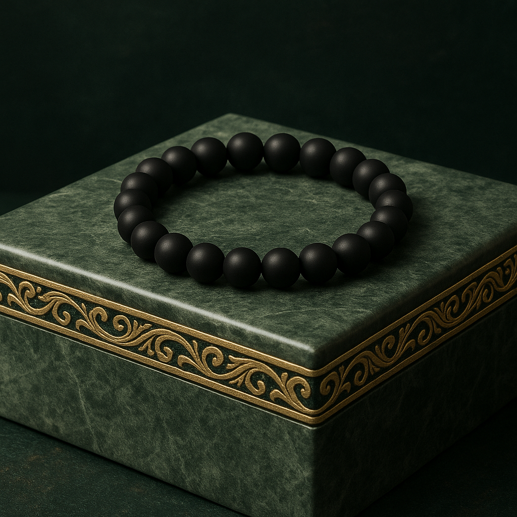 Round Stone Matte Black Onyx