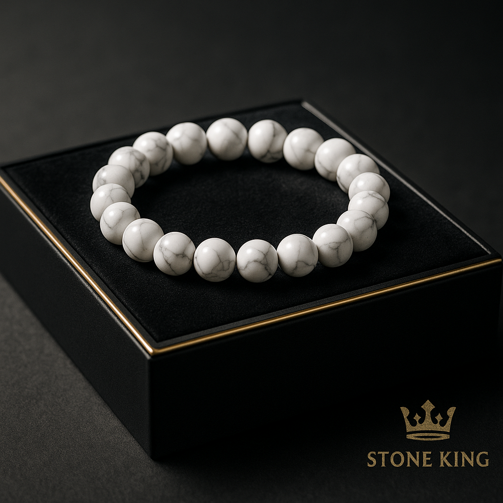 Round Stone White Howlite Bracelet