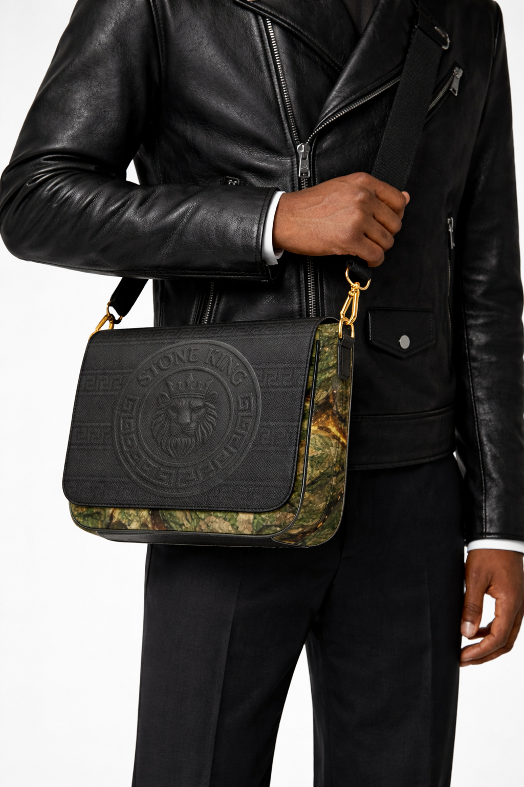 Stone King Black and Jade Stone Daily Crossbody Bag