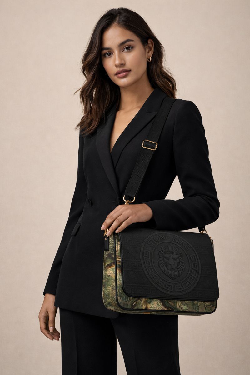 Stone King Black and Jade Stone Daily Crossbody Bag