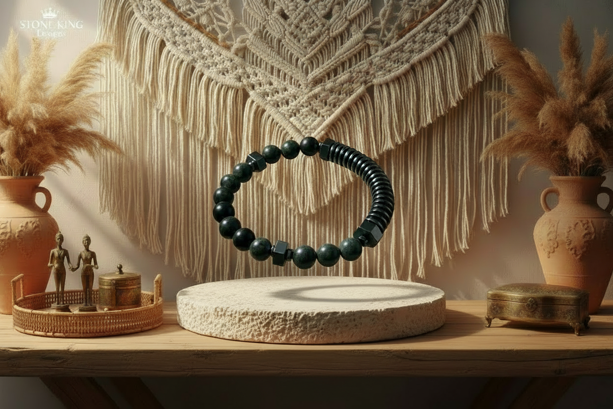 Green Spider Jasper Stone Bracelet