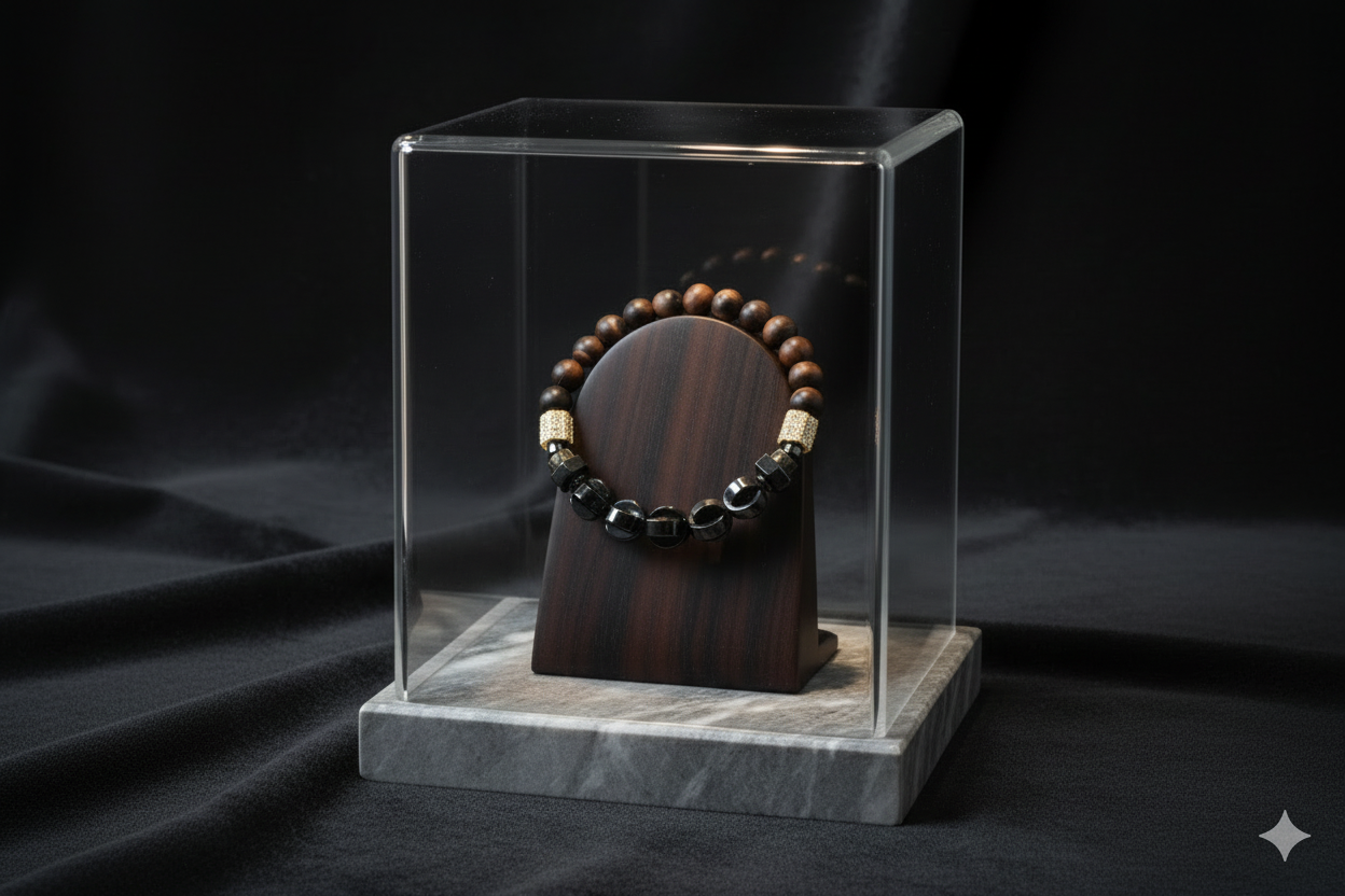 Red Tiger's Eye + Hematite Pacman Stone Bracelet