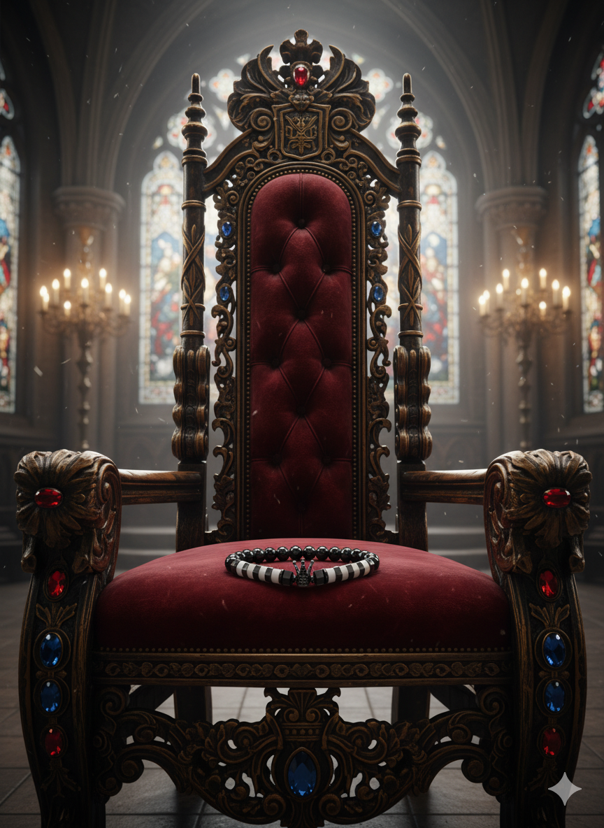 Hematite + White Quartz Crown bracelet