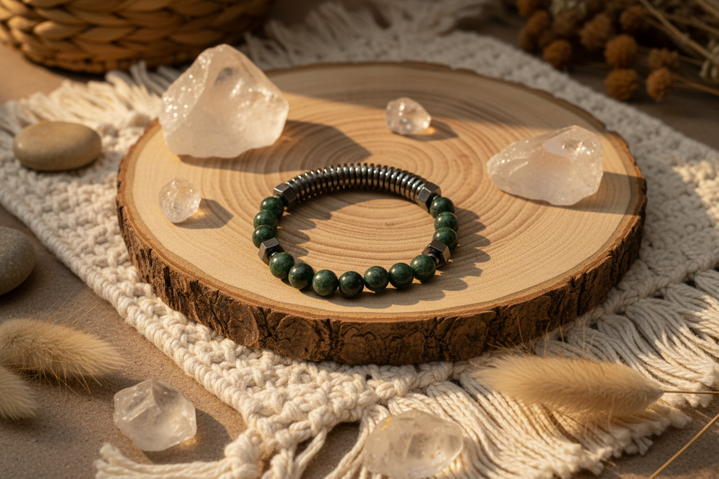 Green Spider Jasper Stone Bracelet