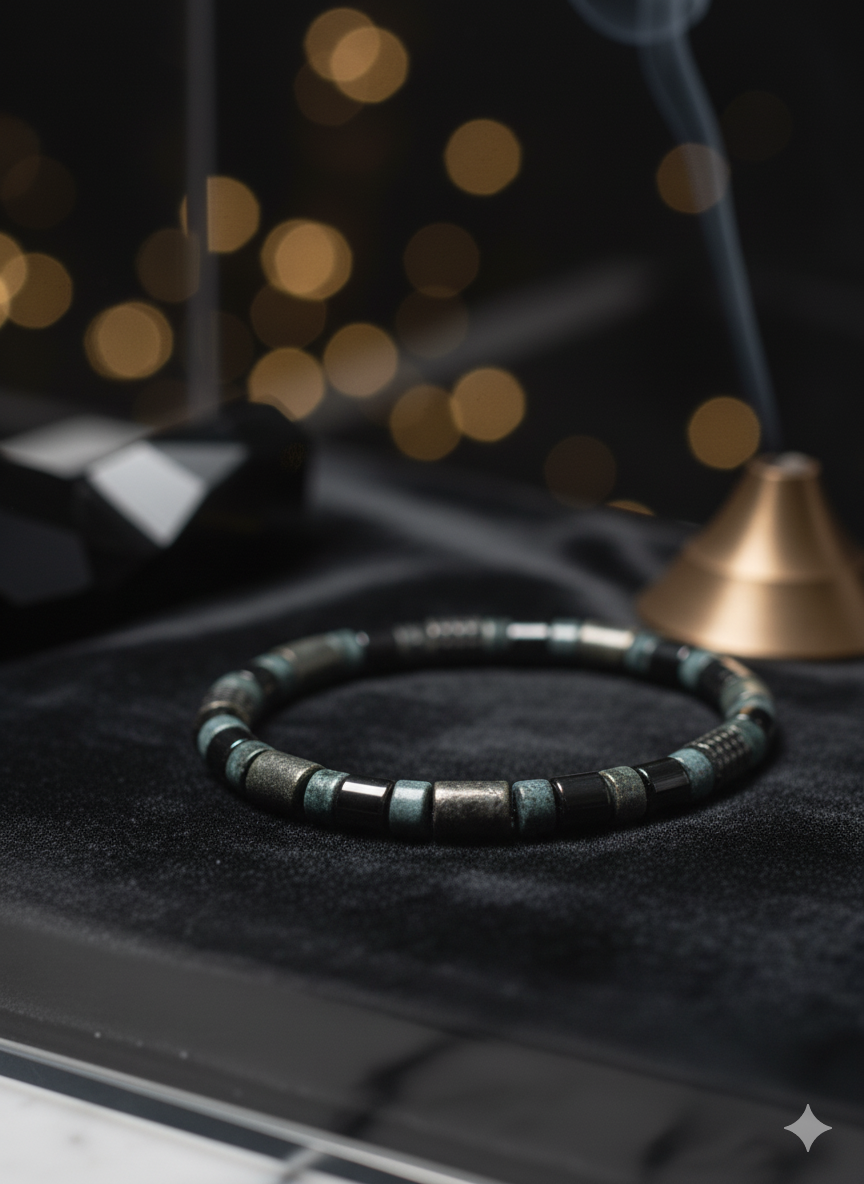 Hematite + Jasper + Pyrite Stone Bracelet