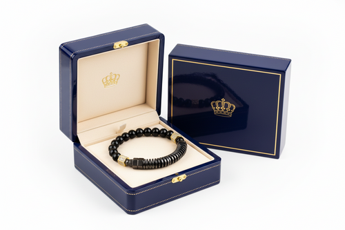 Black Onyx (gloss) + Hematite Bracelet